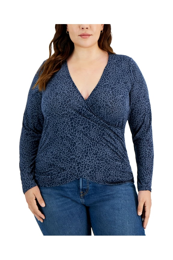 Plus Size Side Ruched Top Indigo Sea 0X