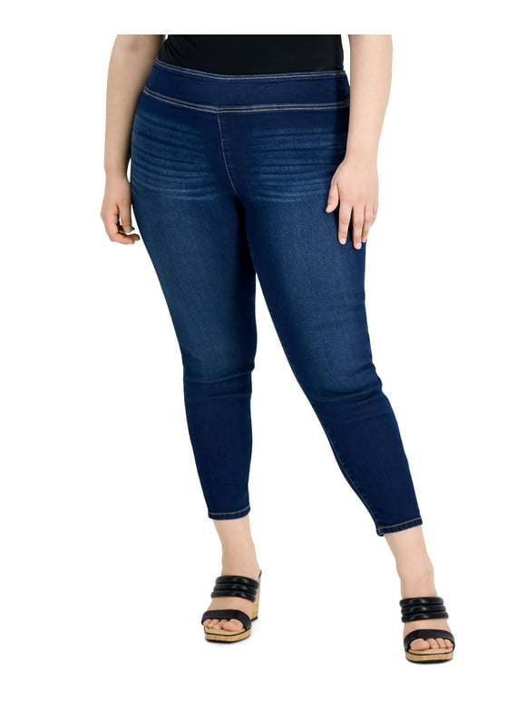 INC International Concepts Plus Size Skinny Leg Jeggings Pineapple Wash 14W