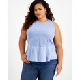 thumbnail image 1 of INC International Concepts Plus Size Smocked Peplum Top Monaco 0X, 1 of 1