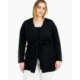 thumbnail image 1 of INC International Concepts Plus Size Studded Cardigan Deep Black 3X, 1 of 1