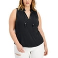 thumbnail image 1 of INC International Concepts Plus Size Tassel Tie Top Deep Black 1X, 1 of 1