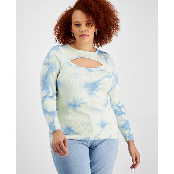 INC International Concepts Plus Size Tie Dye Cutout Sweater Rachel Tie Dye 2X