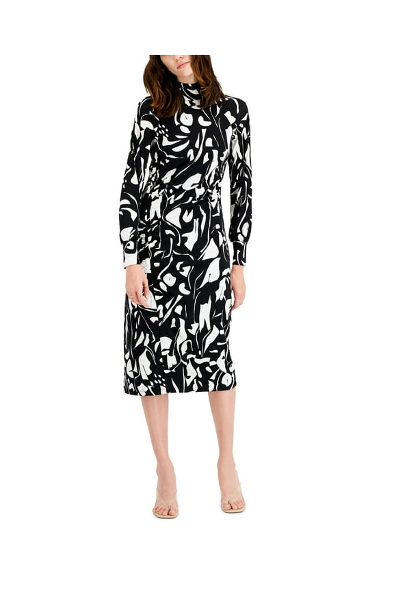 Printed Asymmetrical Ruched Midi Dress Gallery C2 S