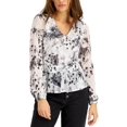 thumbnail image 1 of INC International Concepts Printed Peplum Mesh Top Raina Blooms A S, 1 of 1