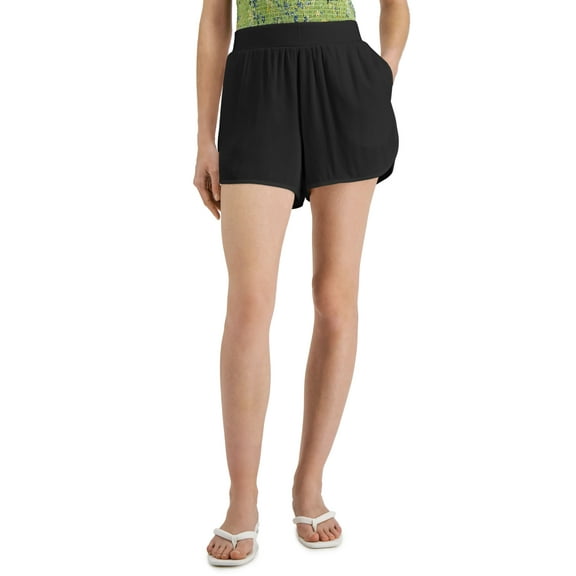 INC International Concepts Pull On Gauze Shorts Deep Black M