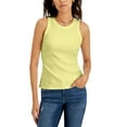 thumbnail image 1 of INC International Concepts Ribbed Crewneck Top Yellow Pear L, 1 of 1