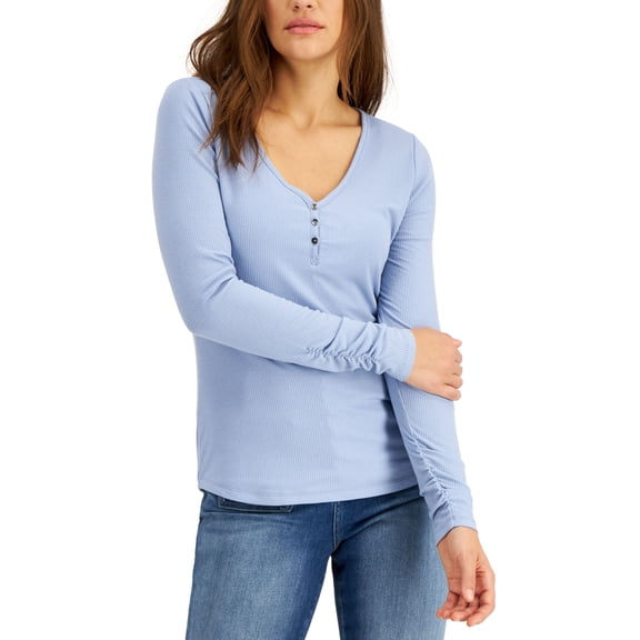 INC International Concepts Ribbed Henley Top Monaco S