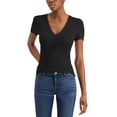 thumbnail image 1 of INC International Concepts Ribbed Ruched Top Deep Black 2XL, 1 of 1