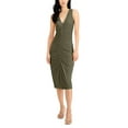 thumbnail image 1 of INC International Concepts Ruched Bodycon Dress Burnt Olive L, 1 of 1