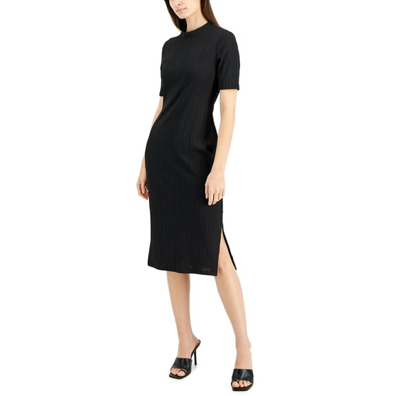 INC International Concepts Side Slit Bodycon Dress Black 2