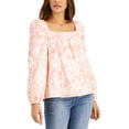 thumbnail image 1 of INC International Concepts Smocked Neck Top Pastel Garden XS, 1 of 1