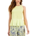 thumbnail image 1 of INC International Concepts Smocked Peplum Top Yellow Pear S, 1 of 1