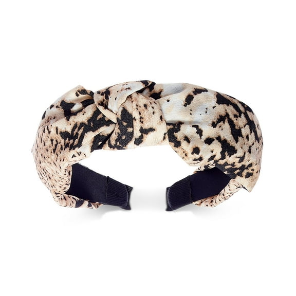 INC International Concepts Snake-Print Knotted Fabric Headbands, Brown