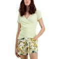 thumbnail image 1 of INC International Concepts Surplice Side Tie T-Shirt Lemon Haze M, 1 of 1