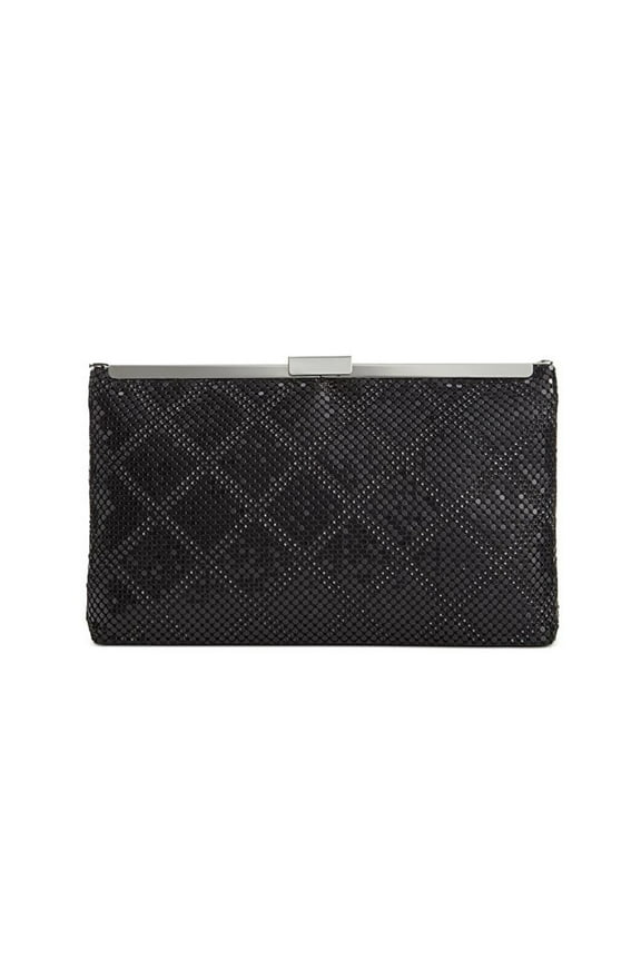 Terri Diamond Mesh Clutch – Black