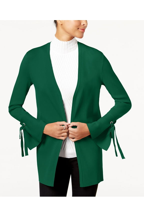 Tie Cuff Cardigan Hunter Forest XS