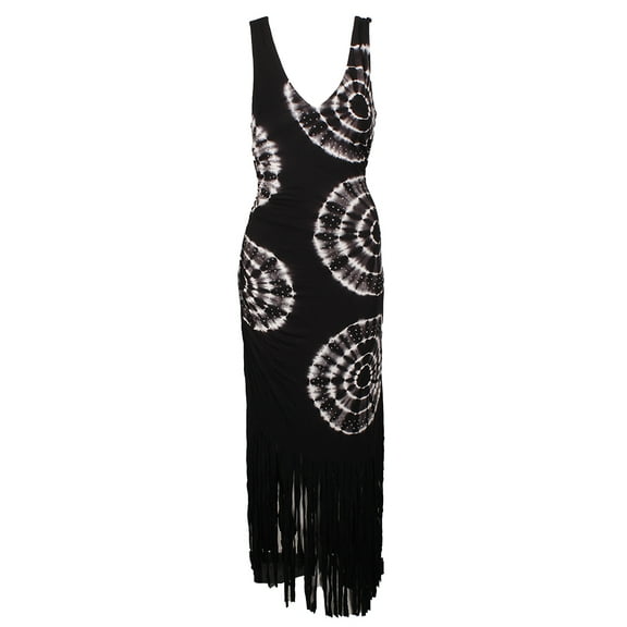 INC International Concepts Tie Dyed Maxi Dress Black L