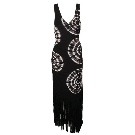 INC International Concepts Tie Dyed Maxi Dress Black L