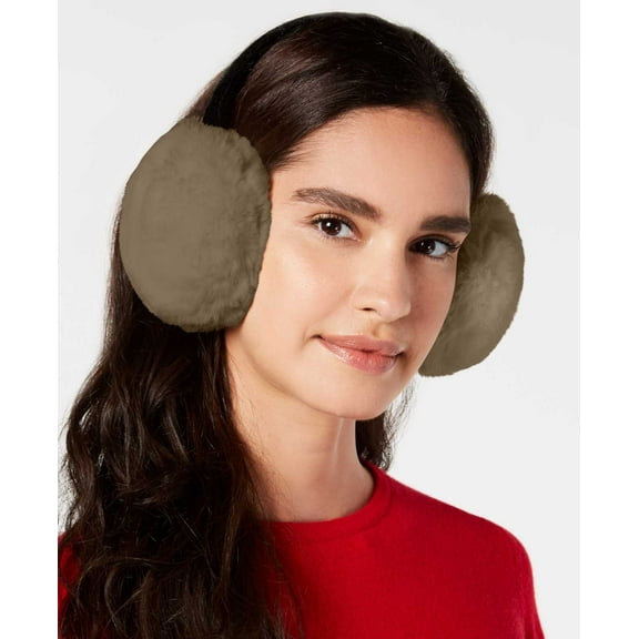 INC International Concepts Velvet & Faux-Fur Earmuffs, Light Brown