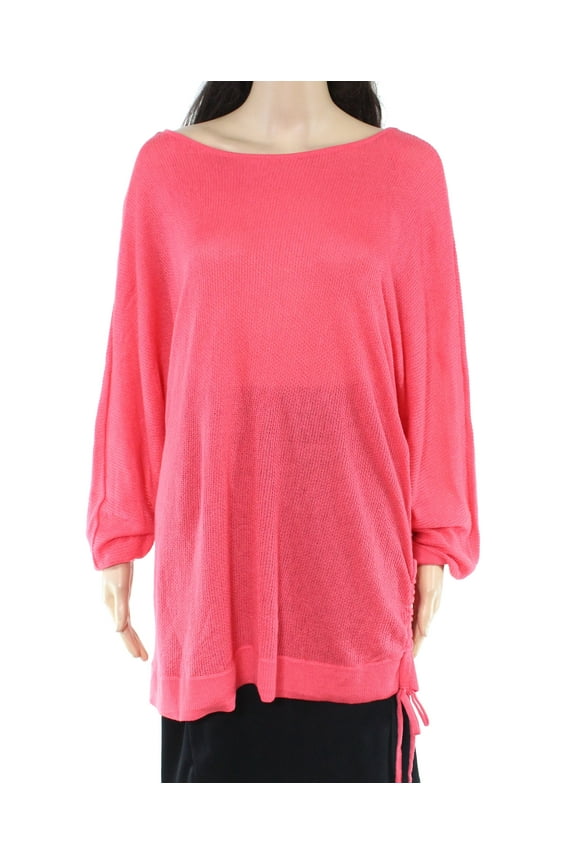 Womans Drawstring Sweaters, Coral Pink, 2X