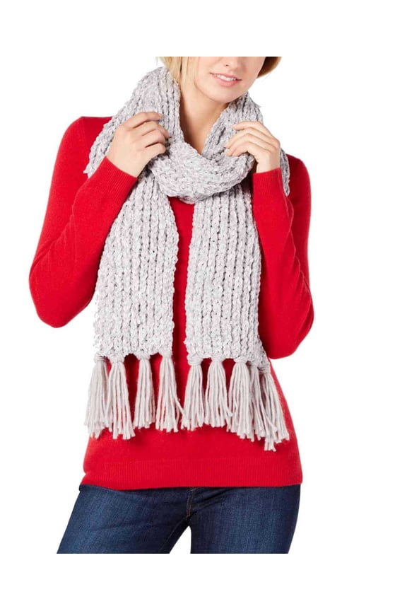 Women’s Chenille Shine Scarf, Gray