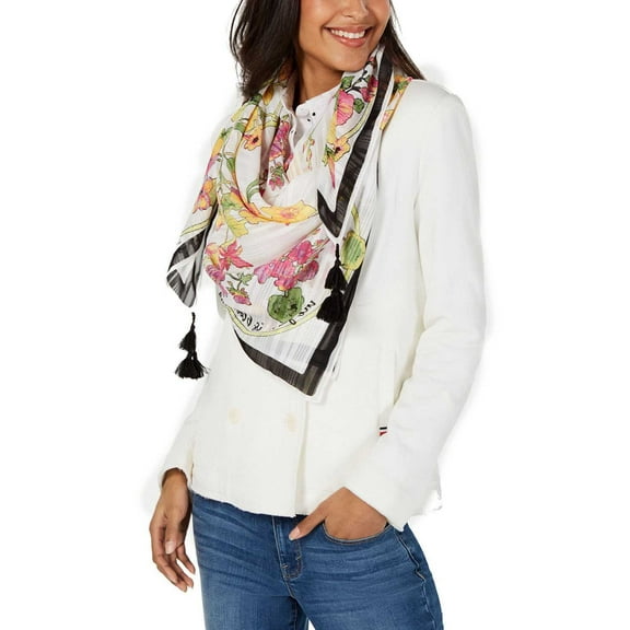 INC International Concepts Women’s Garden Trellis Square Scarves, Pink/Black