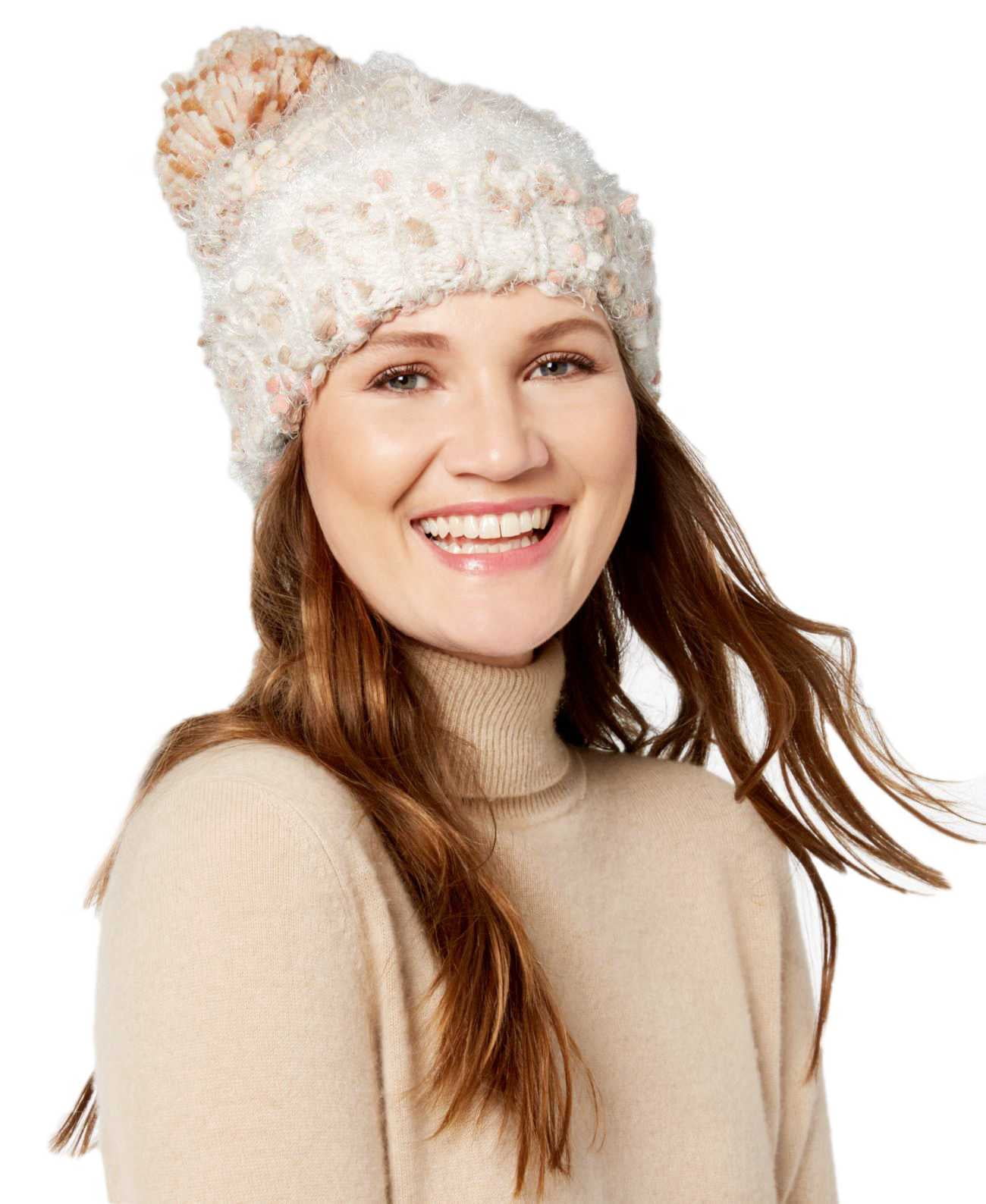 I.N.C. International Concepts Women’s Beanie Hat & Gloves Set/Cream-White/NWT INC International Concepts Women’s Mixed Yarns Beanies  main image 4