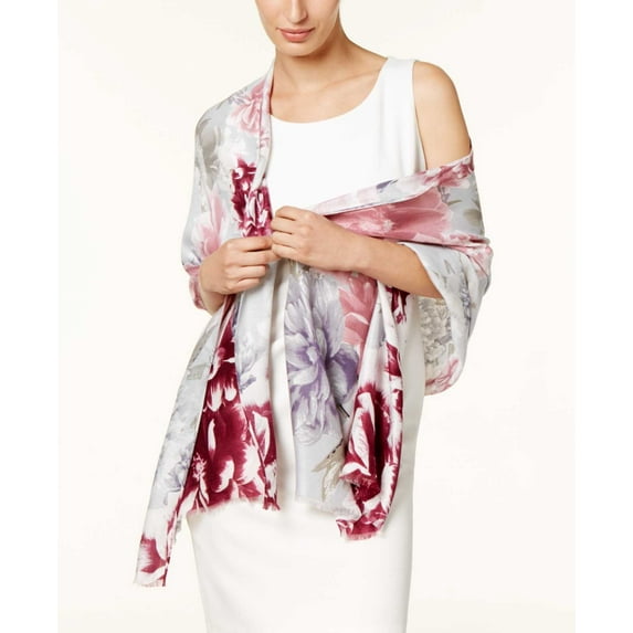 INC International Concepts Women’s Painted Dusk Floral Wrap & Scarves, Gray