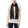 thumbnail image 1 of INC International Concepts Women’s Perforated Faux Suede Skinny Scarves, Black, 1 of 1