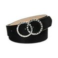 thumbnail image 1 of INC International Concepts Women’s Rhinestone Double-Circle Belt, Black, Small, 1 of 3