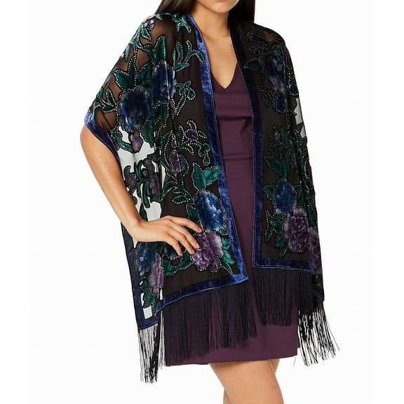 INC International Concepts Women’s Sparkle Rose Fringe Wraps, Blue