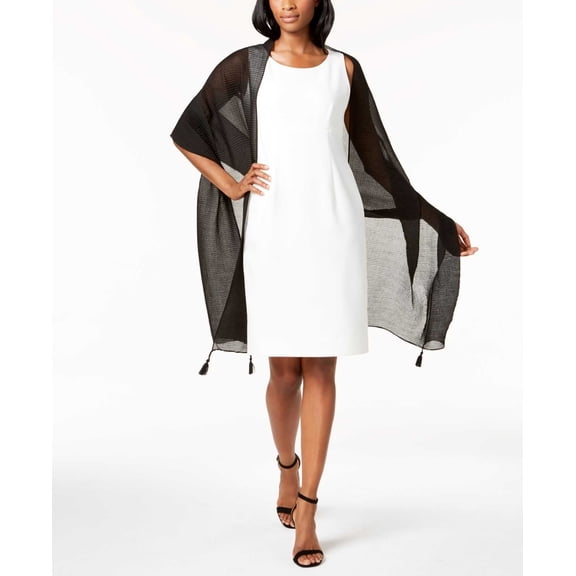 INC International Concepts Women’s Tassel Pleated Wraps, Black