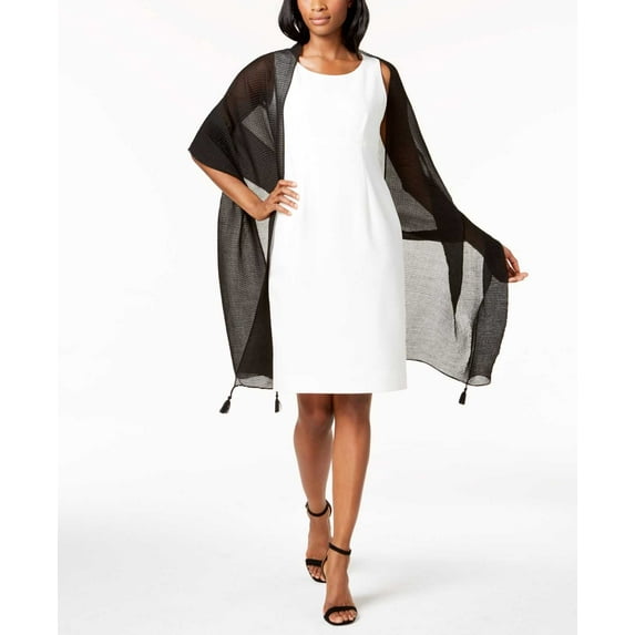 INC International Concepts Women’s Tassel Pleated Wraps, Black
