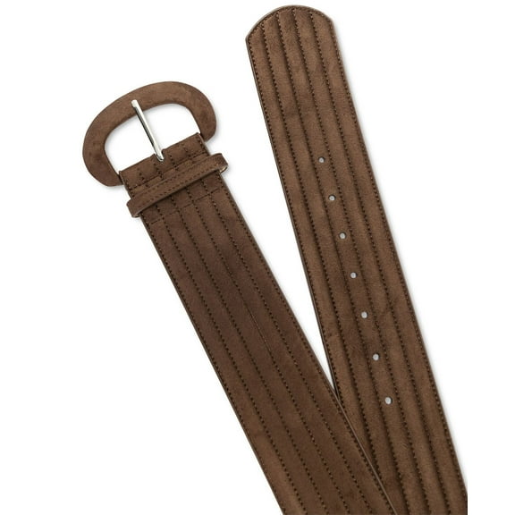 INC International Concepts Women's Brown Wide Suede Stretch Belt, M/L