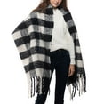 thumbnail image 1 of INC International Concepts Women's Buffalo Check Blanket Scarf Black Size Regular, 1 of 2