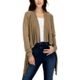 thumbnail image 1 of International Concepts Womens Cascade Open Front Cardigan Chestnut Heather L, 1 of 3