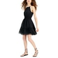 thumbnail image 1 of Women's Clip-Dot Tiered Halter Mini Dress Deep Black M, 1 of 3