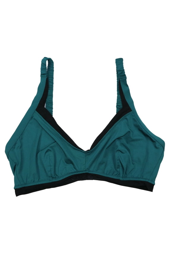 Women's Colorblocked Triangle Bralette Green Size XL