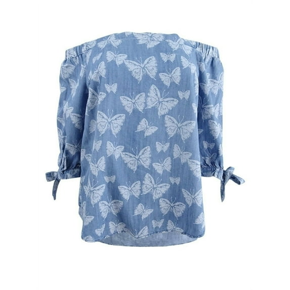 INC International Concepts Women's Concepts Off-The-Shoulder Top (4, Indigo)