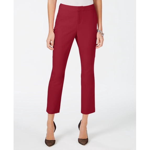 INC International Concepts Women's Cropped Straight Leg Pants Red Size 4
