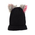 thumbnail image 1 of INC International Concepts Women's Double Pom-Poms Cuffed Hat (OS, Black), 1 of 3