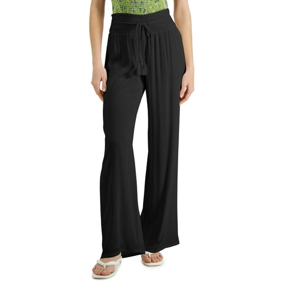 INC International Concepts Womens Drawstring Waist Pants Deep Black S