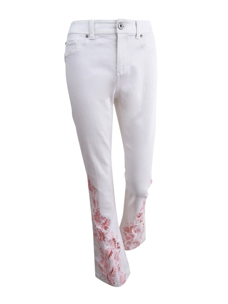 Embroidered Flare Leg Jeans main image 1