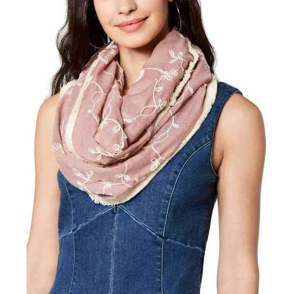 INC International Concepts Women’s Embroidered Spring Loop Scarves, Pink