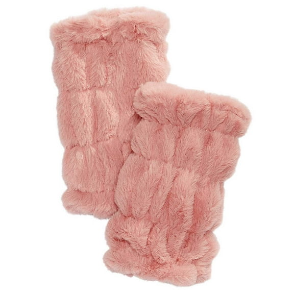 INC International Concepts Women's Faux-Fur Fingerless Gloves, Blush