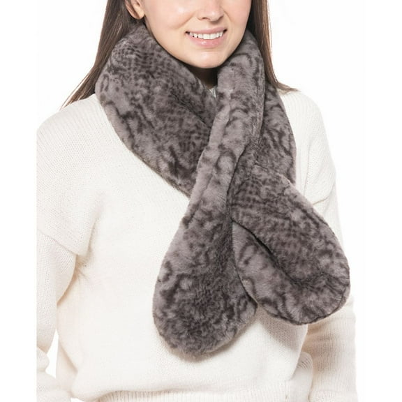 INC International Concepts Women's Faux Fur Wrap Scarf (Snake Print, OS)