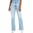 thumbnail image 1 of INC International Concepts Womens High Rise Distressed Slim Flared Jeans Light Indigo 16, 1 of 3