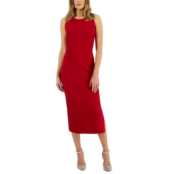 INC International Concepts Women's Jacquard Midi Dress Inc Red 4