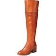 thumbnail image 1 of INC International Concepts Women's Karmenn Leather Tall Over the Knee Boots Brown Size 6 M, 1 of 4