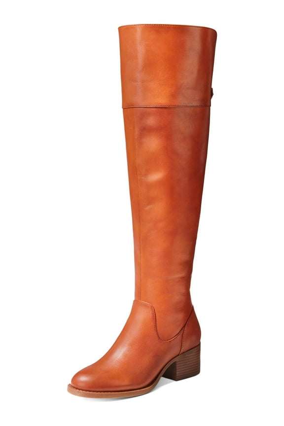 International Concepts Women's Karmenn Leather Tall Over the Knee Boots Brown Size 6 M